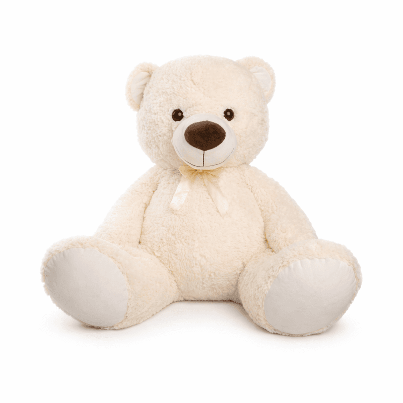 Oso sentado con moño | Blanco
