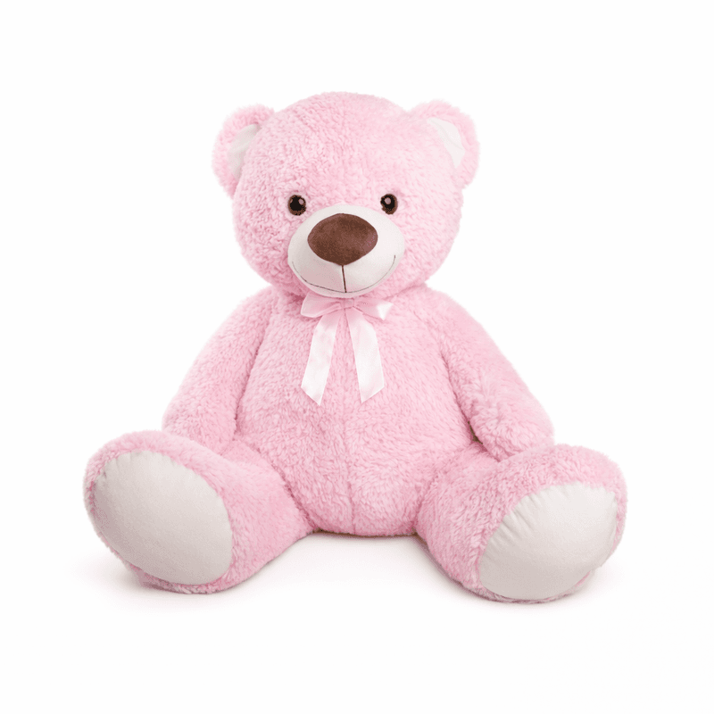 Oso sentado con moño | Rosa