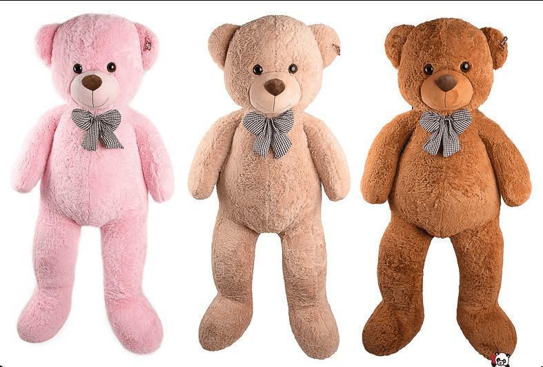 Oso parado con moño | Rosa
