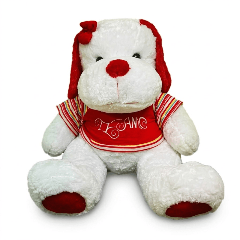 Perro con remera roja | Blanco